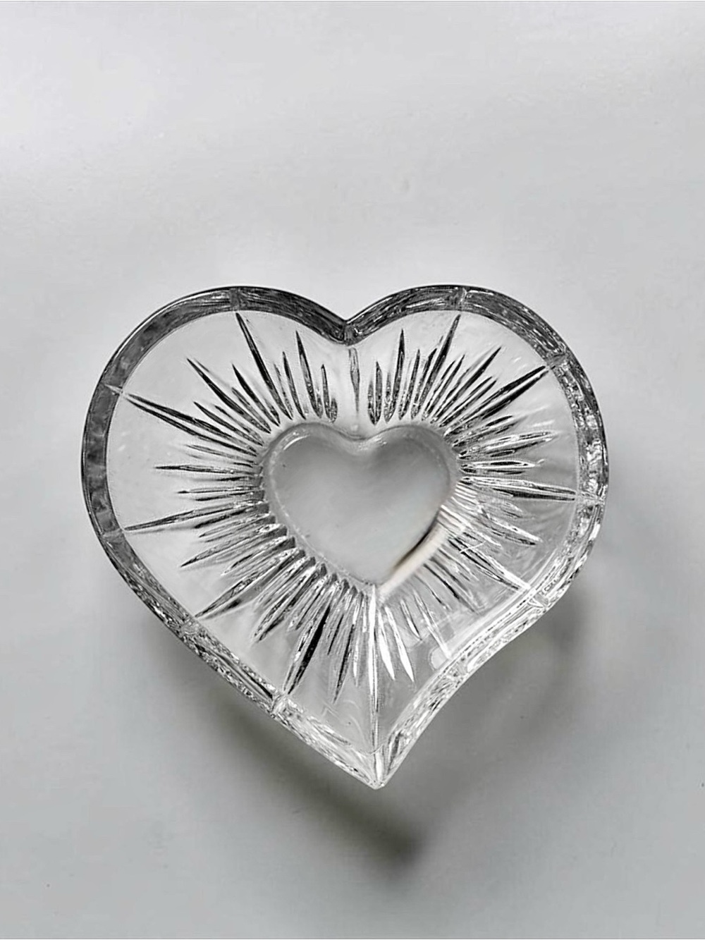 Vintage Mikasa Crystal Heart-Shaped Trinket Dish